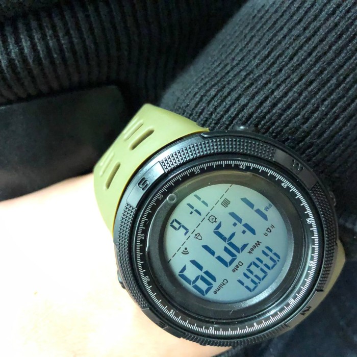 Тактичний годинник для ЗСУ SKMEI 2070AG, Наручний годинник з електронним механізмом CR-18