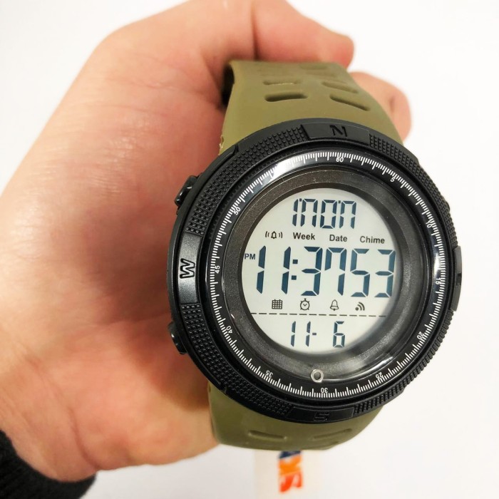 Тактичний годинник для ЗСУ SKMEI 2070AG, Наручний годинник з електронним механізмом CR-18