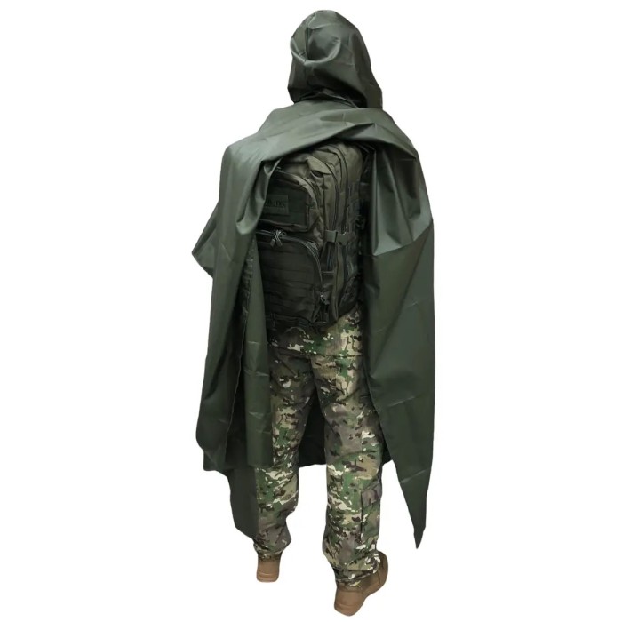 Дощовик військовий літній, Пончо тактичний плащ-намет, Тактичне пончо з водонепроникним покриттям DP-75