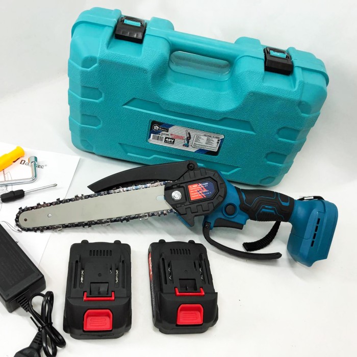 обрізки гілок Domotec, Потужна садова пилка, Міні-пила в кейсі з 2 АКБ, Хороша акумуляторна пила HK-24
