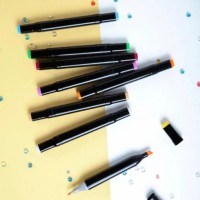 Набір якісних кольорових двосторонніх маркерів, Набір скетч маркерів у чорній сумці WJ-62