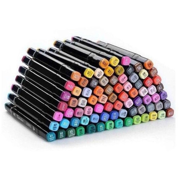 Набір якісних кольорових двосторонніх маркерів 120 шт, Маркери TOUCH, Маркери двосторонні ES-95