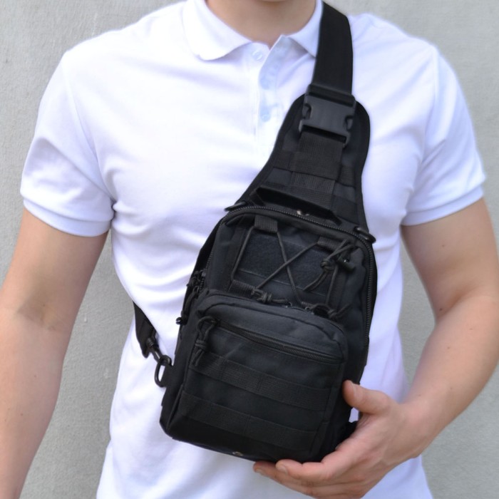 Сумка нагрудна тактична, Чоловіча сумка-слінг тактична, Практична чоловіча сумка слінг RA-27