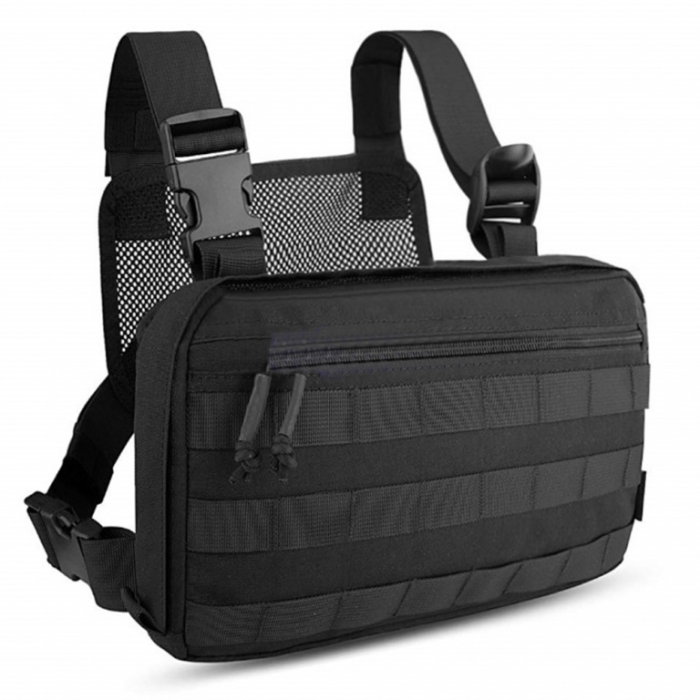 Чоловіча армійська сумка, Тактична сумка на груди, Тактична сумка меседжер чорна AB-94