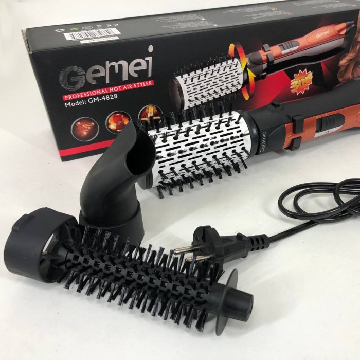 Потужний фен гребінця Gemei Gm-4828, Електрична щітка-випрямляч для вирівнювання волосся, SZ-855 Хороший фен