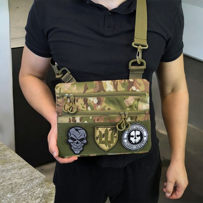 Чоловіча сумка кроссбоді, Тактична армійська сумка через плече Плечова чоловіча містка XQ-67