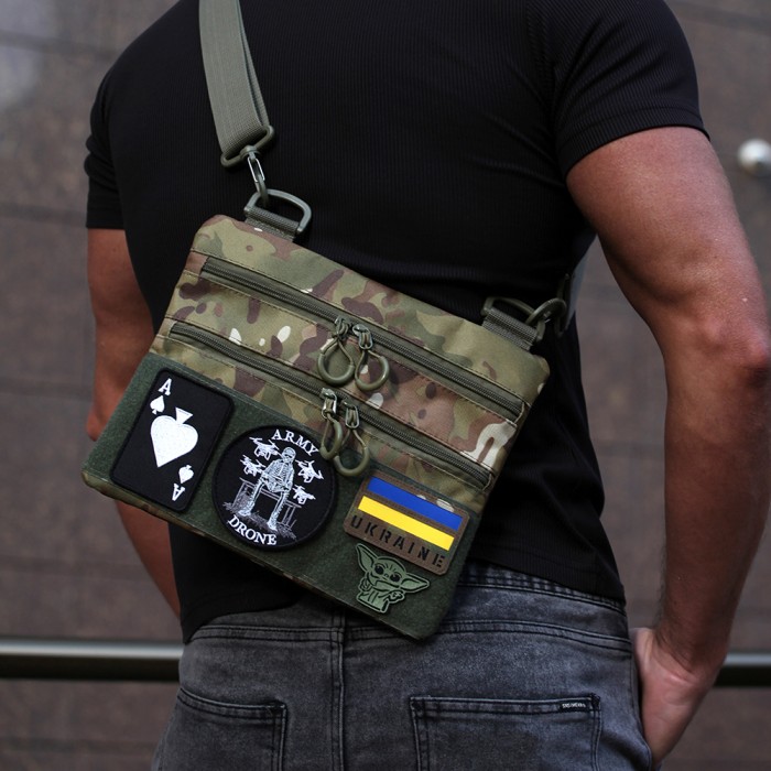 Сумка через плече військового забарвлення, Чоловіча сумка-слінг тактична, Чоловіча плечова PA-389 сумка слінг