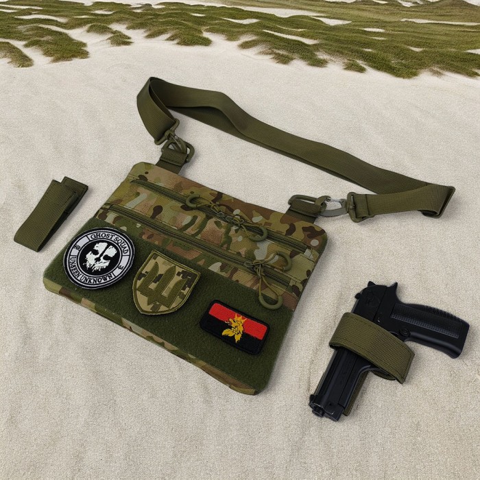 Сумка пояс плече чоловіча тактична, Сумки чоловічі тактичні, Чоловіча брезентова сумка через плече LY-90