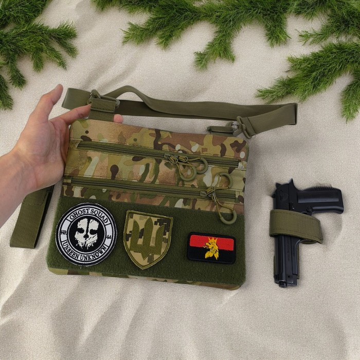 Сумка пояс плече чоловіча тактична, Сумки чоловічі тактичні, Чоловіча брезентова сумка через плече LY-90