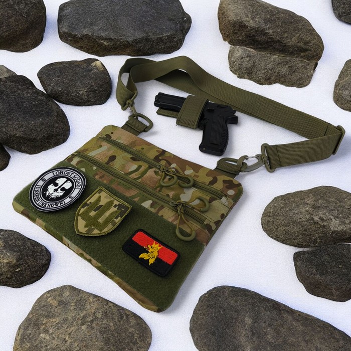 Сумка пояс плече чоловіча тактична, Сумки чоловічі тактичні, Чоловіча брезентова сумка через плече LY-90