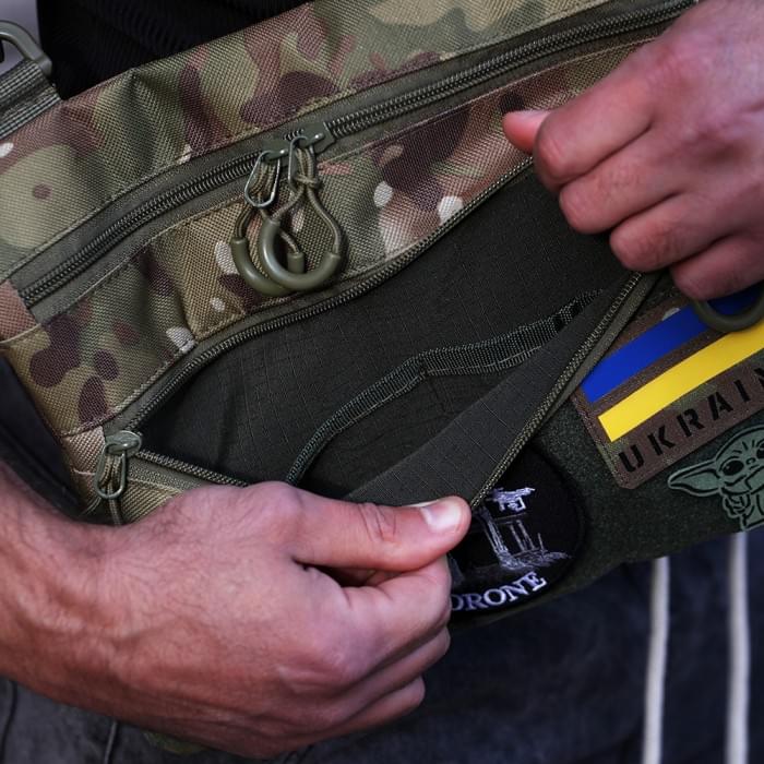 Сумка через плече військова, Чоловіча тактична сумка барсетка, Чоловіча брезентова сумка KF-788 через плече