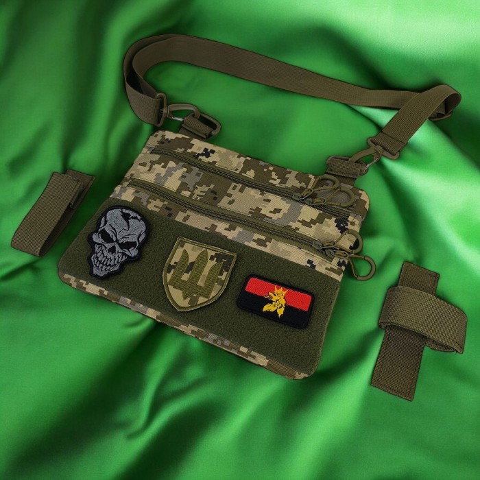 Сумка через плече військове маскування, Тактична сумка меседжер Тактична на груди QK-98