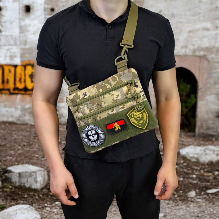 Сумка через плече військове маскування, Тактична сумка меседжер Тактична на груди QK-98