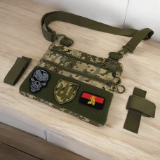 Сумка через плече військове маскування, Тактична сумка меседжер Тактична на груди QK-98