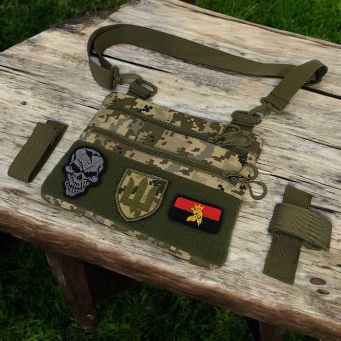 Сумка у військовому стилі на плечі, Сумка для активного способу життя Нагрудна бананка містка GO-49