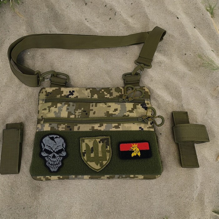 Сумка у військовому стилі на плечі, Сумка для активного способу життя Нагрудна бананка містка GO-49