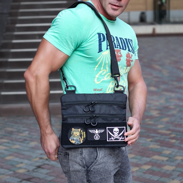 Чоловіча сумка кроссбоді, Тактична сумка на груди, Сумка тактична для документів кобура наплічна EU-64