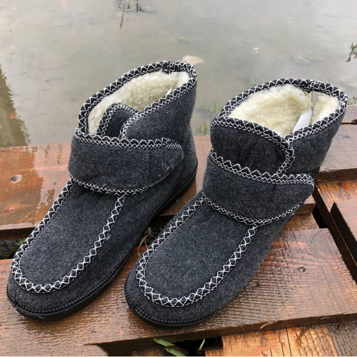 Уггі жіночі 38р, Бурки бабуші жіночі повсть, Жіночі дутики водонепроникні чорні зимові калоші ZF-17