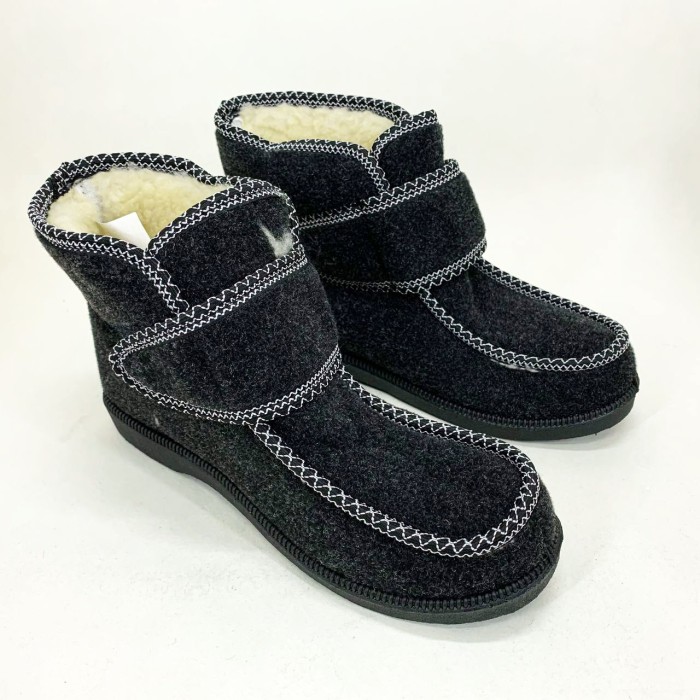 Уггі жіночі 38р, Бурки бабуші жіночі повсть, Жіночі дутики водонепроникні чорні зимові калоші ZF-17