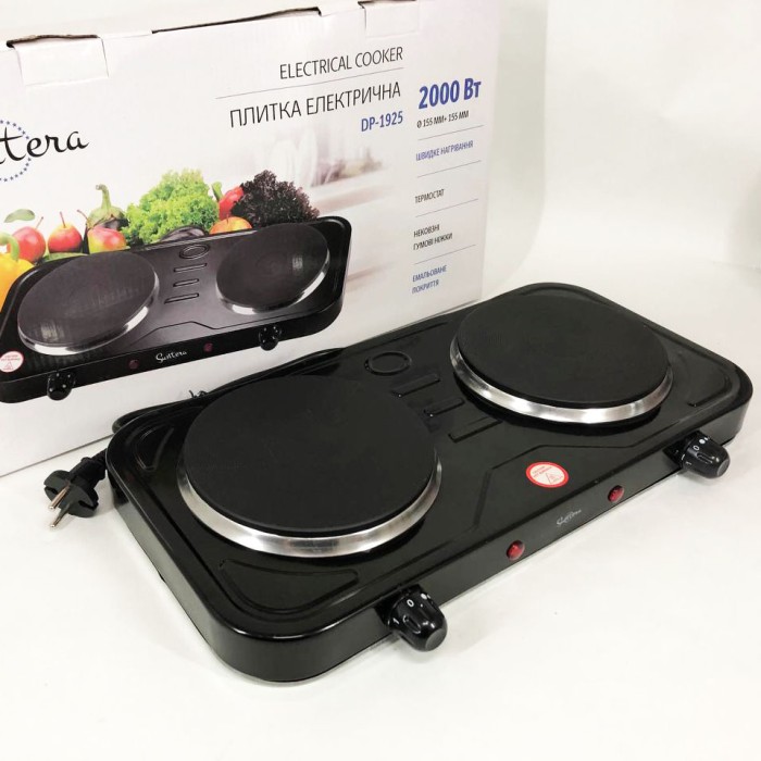Портативна плита електро Suntera DP-1925 черная, Кухонний посуд для готування електричний BA-94