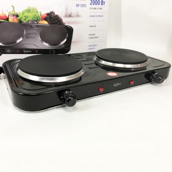 Портативна плита електро Suntera DP-1925 черная, Кухонний посуд для готування електричний BA-94