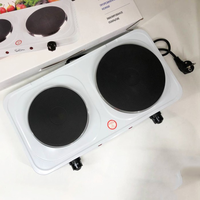 Електрична кухонна плита з двома зонами нагріву Suntera, Електроплита настільна побутова JW-11