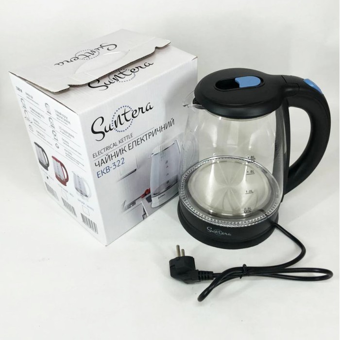 Потужний чайник для кип'ятіння Suntera, Електрочайник для дому з підсвічуванням Ел чайник кухні PX-60
