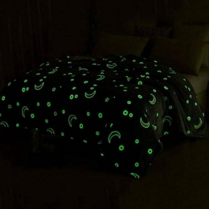 Плед, що світиться в темряві, плюшеве покривало Blanket kids Magic Star 150х100 см флісова ковдра Pink