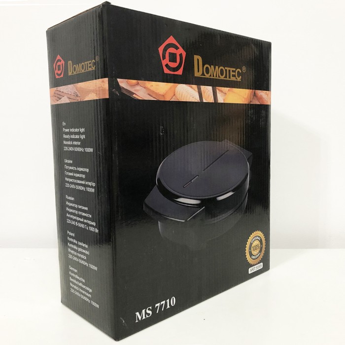 Потужна вафельниця для дому DOMOTEC MS-7710 1000 Вт, Вафельниця кругла для тонких AT-809 вафель якісна