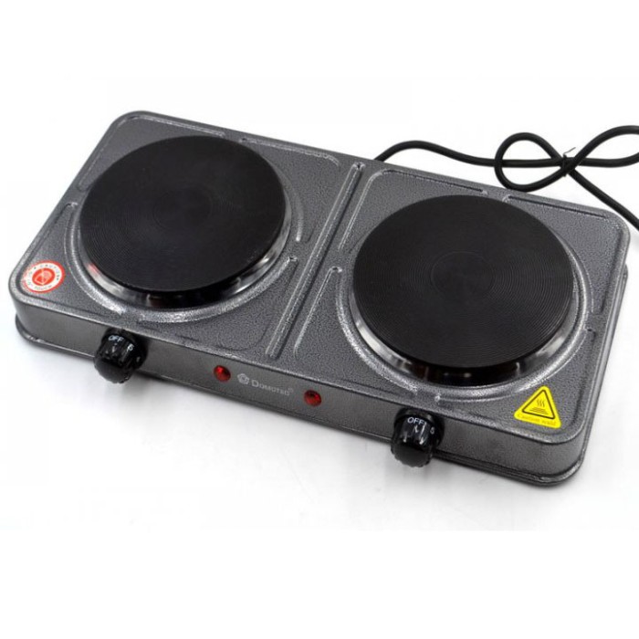 Електроплита для кухні з двома конфорками Domotec MS-5822 2000 Вт, Електроплита настільна дві конфорки IE-56