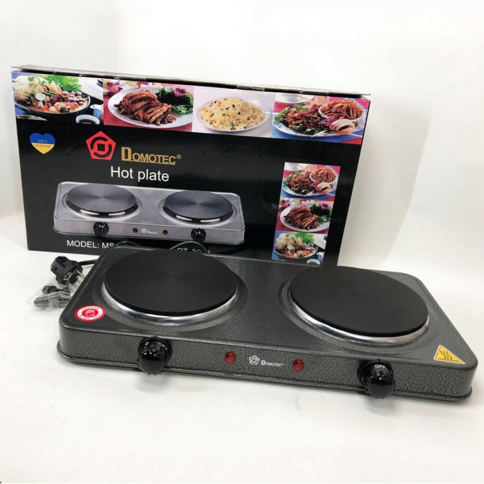 Електроплита для кухні з двома конфорками Domotec MS-5822 2000 Вт, Електроплита настільна дві конфорки IE-56