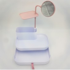 Настільний бокс для зберігання косметики з висувними ящиками і дзеркалом органайзер VE-72