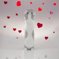 Котик-лапочка м'яка іграшка-подушка 50 см, Подушка у вигляді кота, Милий кіт батон GE-59