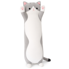 М'яка іграшка товстий кіт 50, Кіт батон валик, Іграшка кіт батон антистрес плюш Милий KE-23
