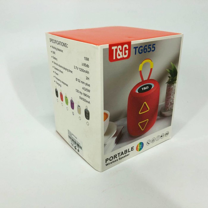 Колонка з акумулятором TG655, Блютуз колонка з різнокольоровою підсвіткою, Лампа VT-677 блютуз колонка