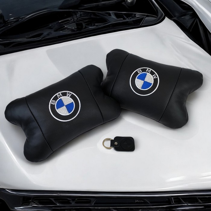 Подарунок в машину чоловікові BMW, Автоподушка подарунок, Автоподушка для шиї на підголівники HA-65