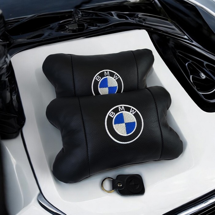 Подарунок в машину чоловікові BMW, Автоподушка подарунок, Автоподушка для шиї на підголівники HA-65