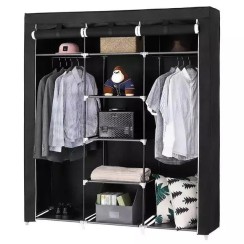 Шафа складана тканинна з полицями WARDROBE 175 х 130 х 45 см, шафа для білизни, Переносна OK-885 каркасна шафа