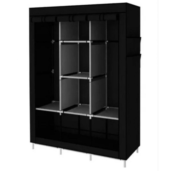 Шафа складана тканинна з полицями WARDROBE 175 х 130 х 45 см, шафа для білизни, Переносна OK-885 каркасна шафа