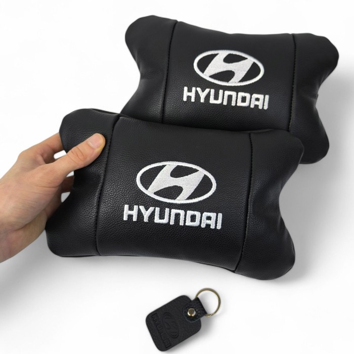 Подушка підголовник з логотипом Hyundai Хундай, Дорожні подушки, Подарунок HY-716 чоловікові водію