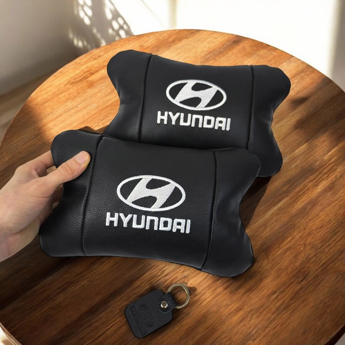 Подушка підголовник з логотипом Hyundai Хундай, Дорожні подушки, Подарунок HY-716 чоловікові водію