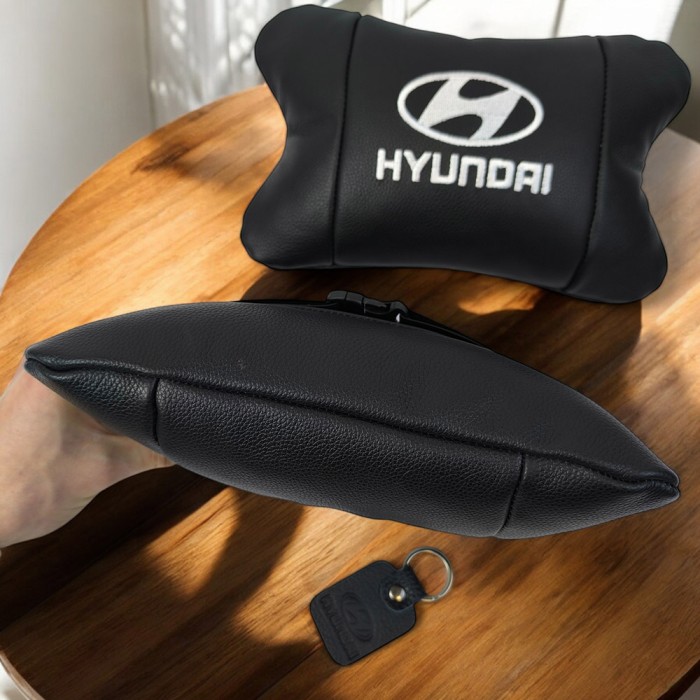Подушка підголовник з логотипом Hyundai Хундай, Дорожні подушки, Подарунок HY-716 чоловікові водію