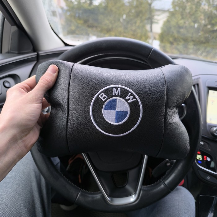 Автоподушка під голову BMW 1шт, Дорожня подушка в автомобіль, Авто подушка під шию VU-63