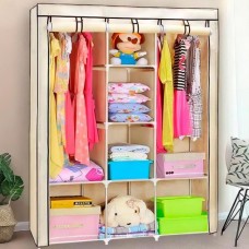 Тканинна шафа для верхнього одягу WARDROBE 175 х 130 х 45 см, Розбірна шафа для одягу на EI-570 5 полиць