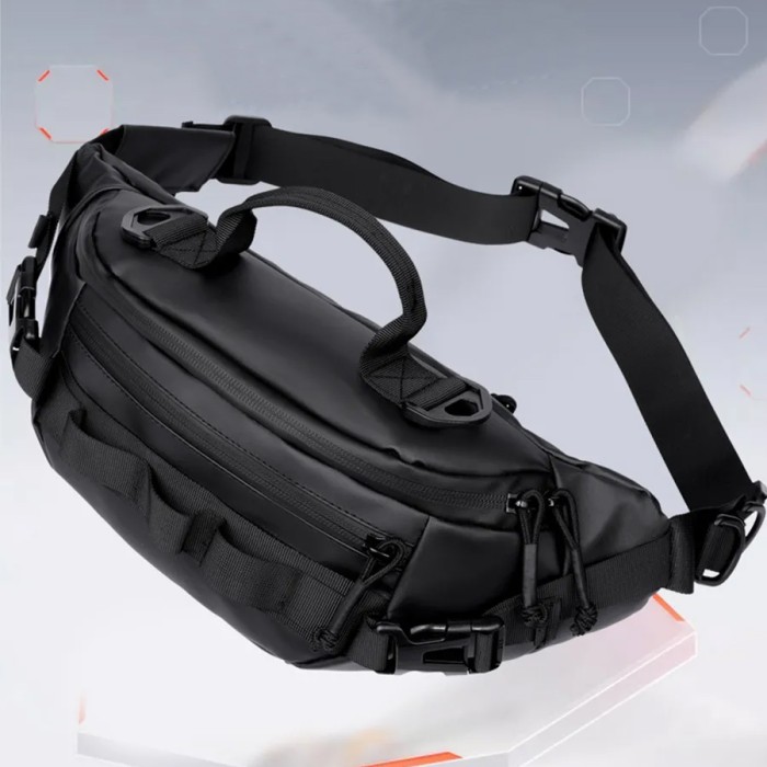 Бананка чоловіча без принту, Чоловіча бананка зручна через плече GA-12