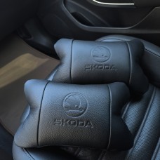 Подушка для підтримки голови в машині Skoda, Подарунок подушка дорожня, Подарунок в машину чоловікові XV-58