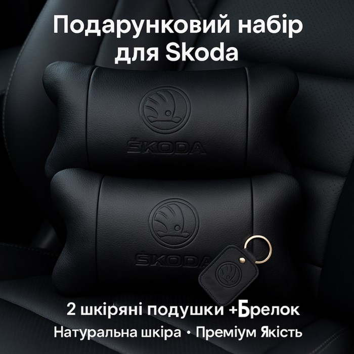 Подушка для шиї для водія Skoda Шкода, Подушка під шию з логотипом, Подушки WI-873 для машини