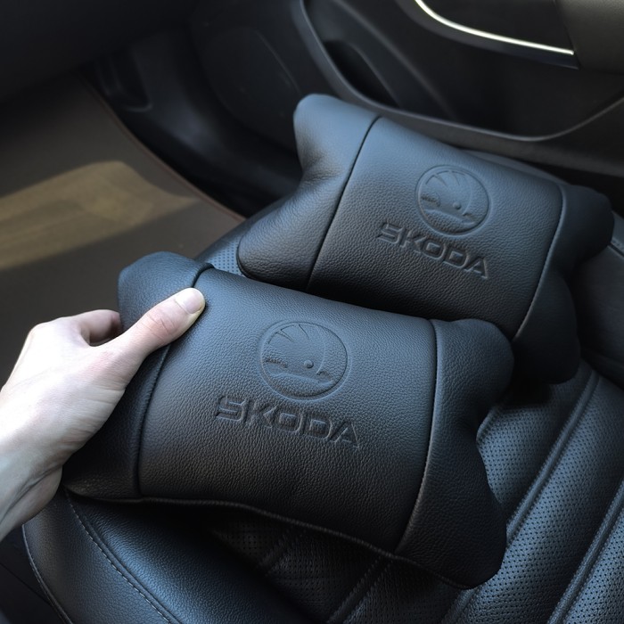 Подушка для шиї для водія Skoda Шкода, Подушка під шию з логотипом, Подушки WI-873 для машини