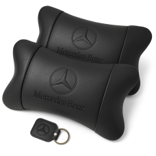 Набір шкіряних подушок Mercedes-Benz + брелок у подарунок, подушка на підголовник