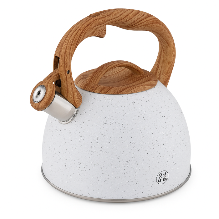 Звичайний чайник на газову плиту Unique, Чайник з ергономічною ручкою зі свистком з важким дном DN-14